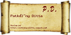 Patkány Ditta névjegykártya